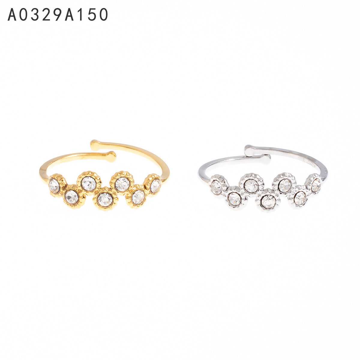 Anillo Zirconia blanca Dorado