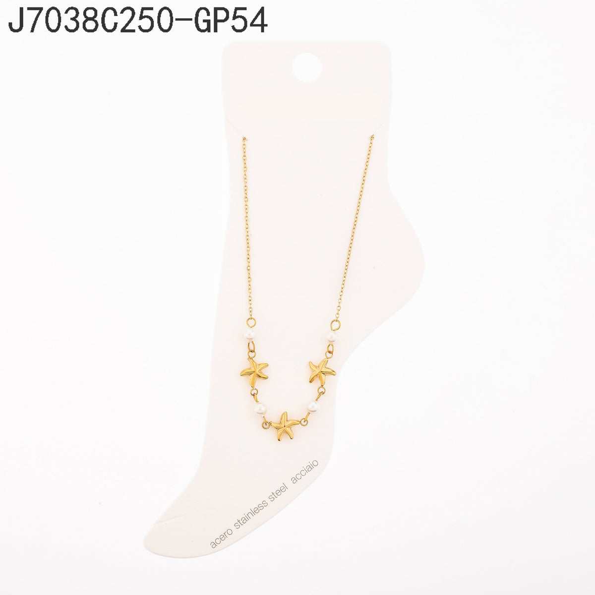 Tobillera  Dorado con Perla Estrella de mar