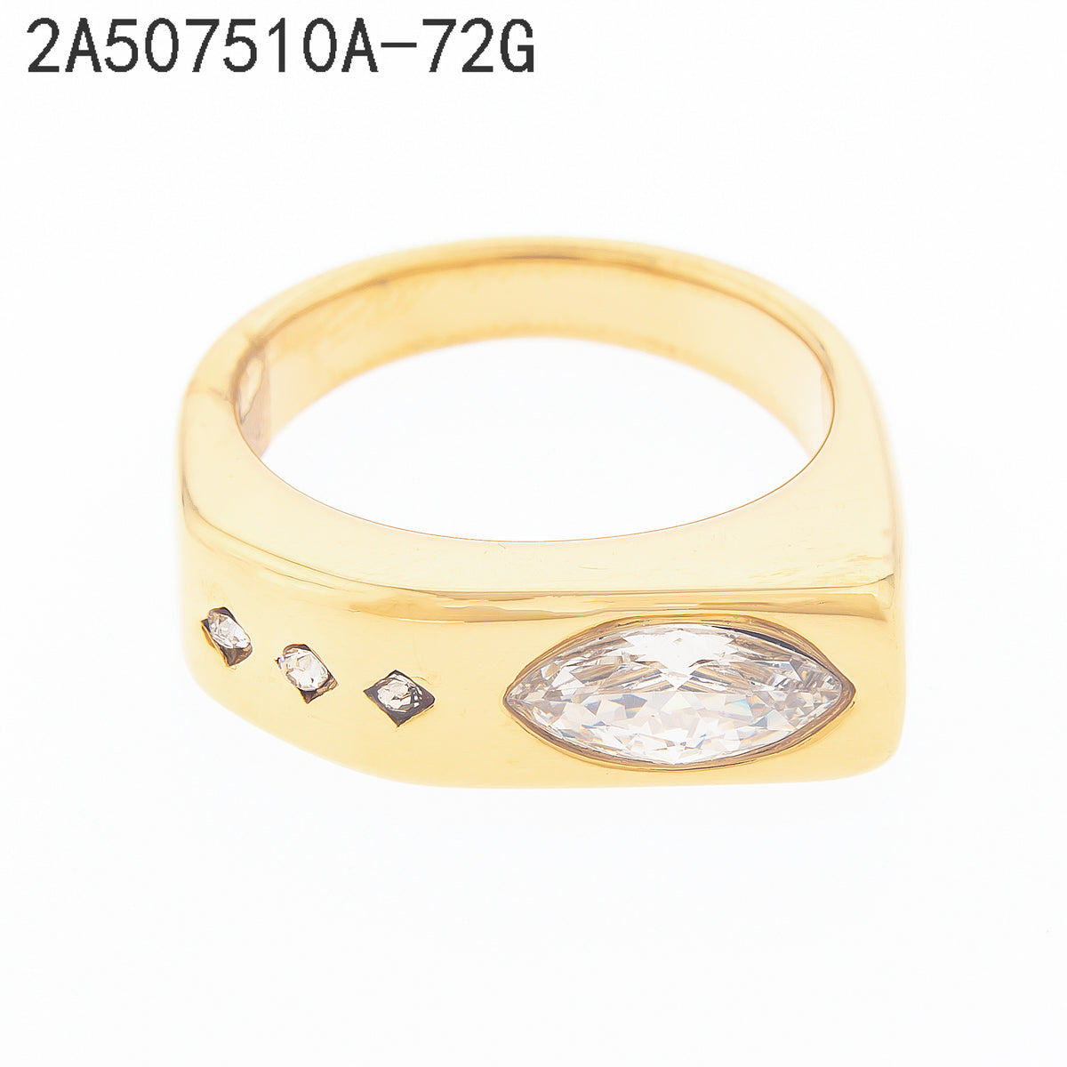 Anillo Zirconia blanca Dorado