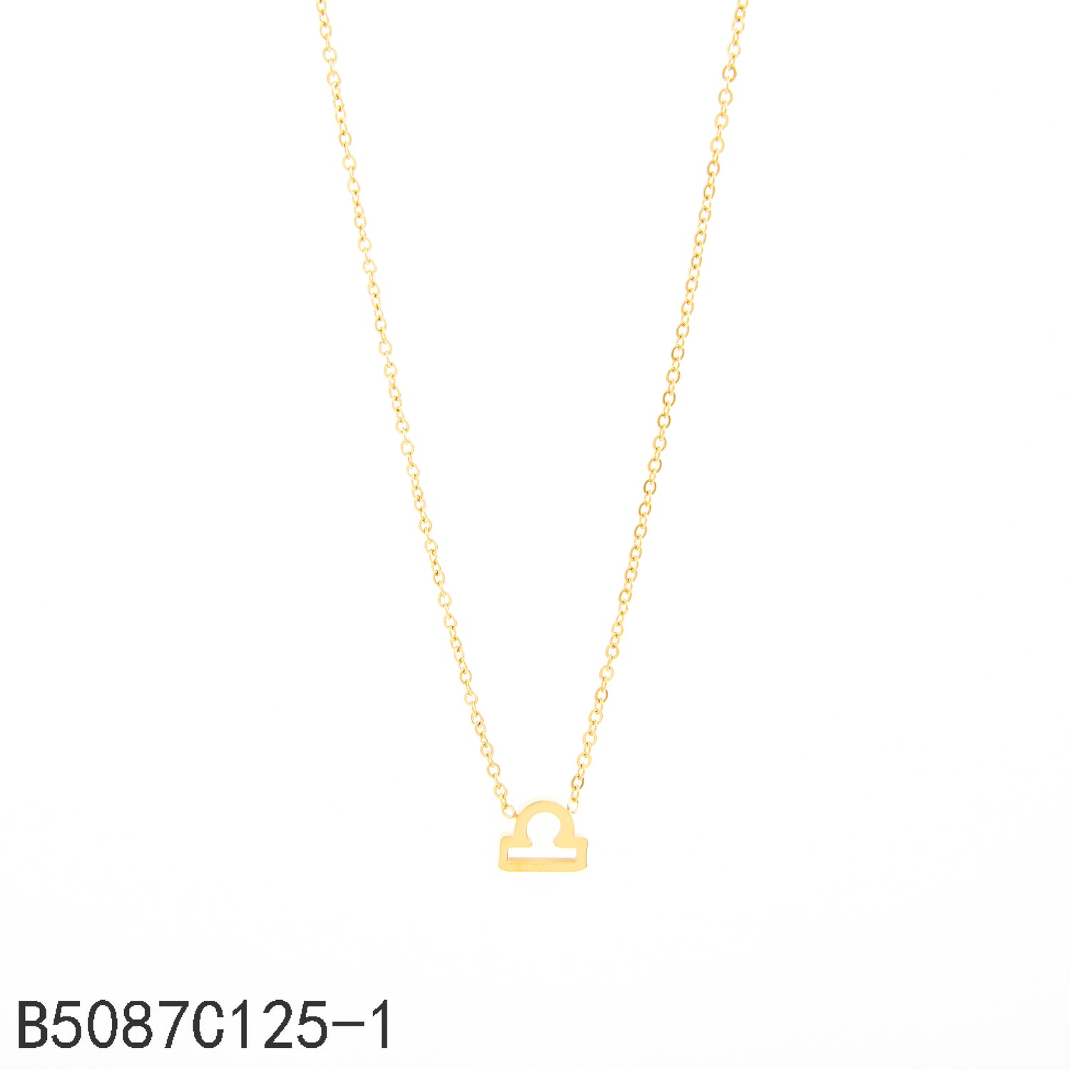 Collar del signo zodiacal Libra Oro Grueso 14K