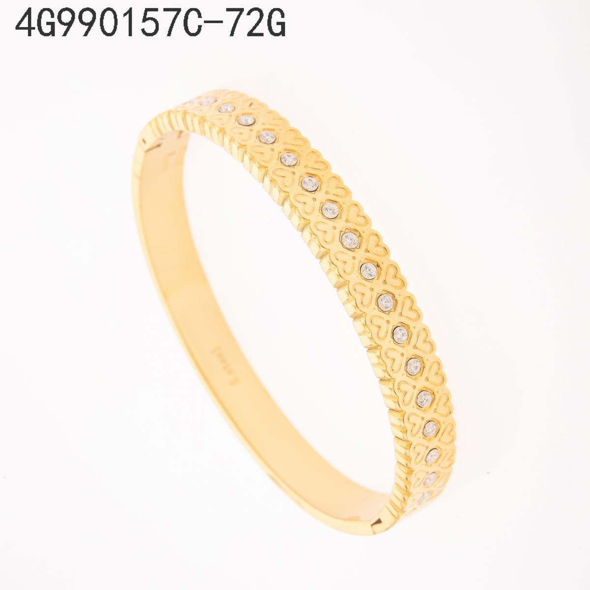 Brazalete Zirconia blanca Dorado