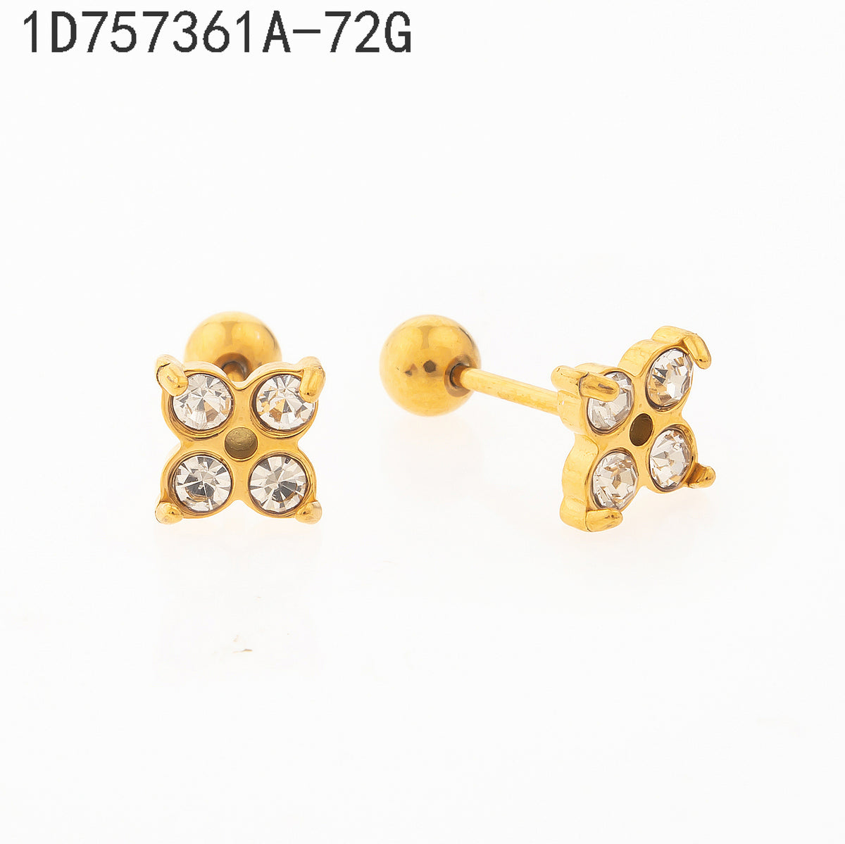 Pendientes Zirconia blanca Dorado