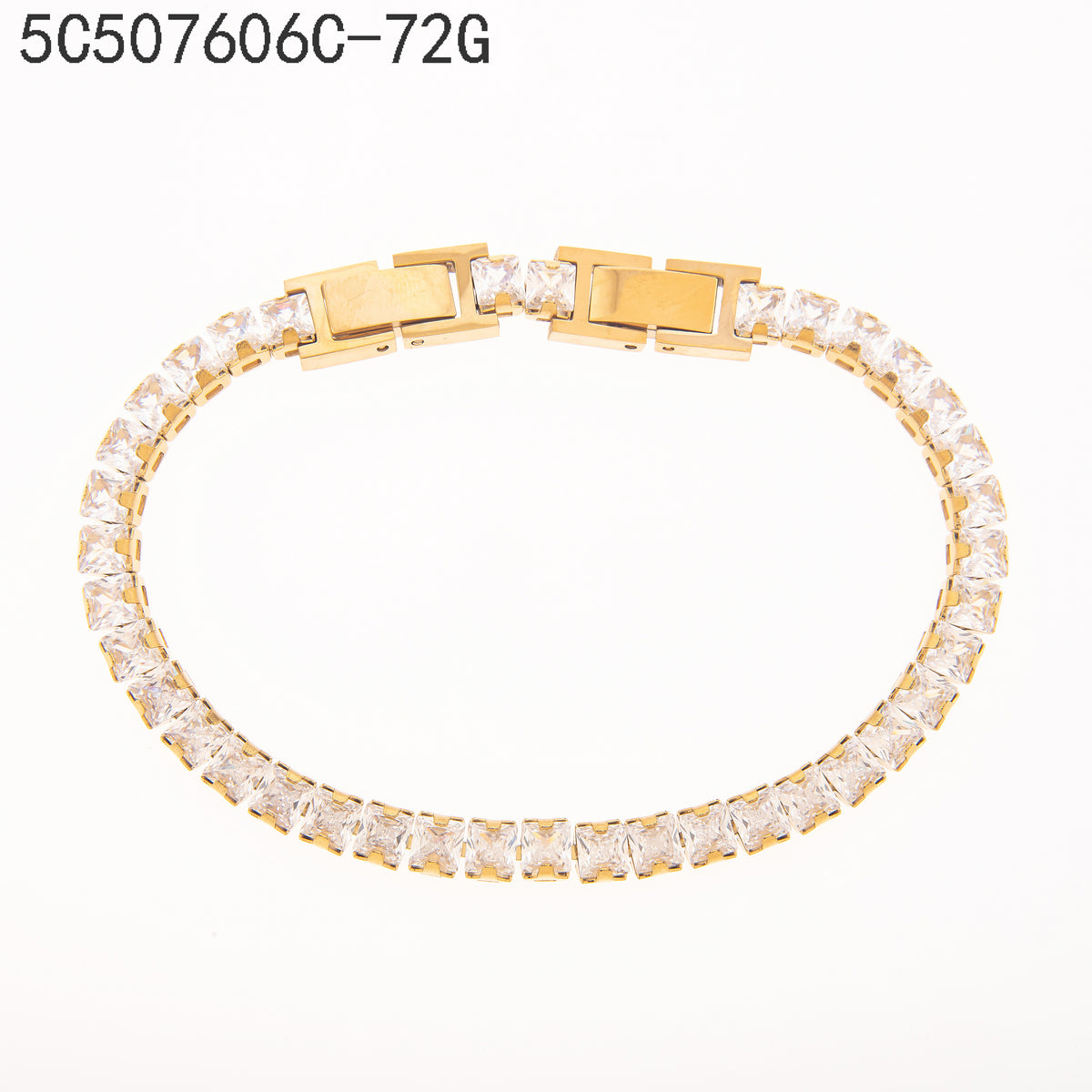 Pulsera Zirconia blanca Dorado