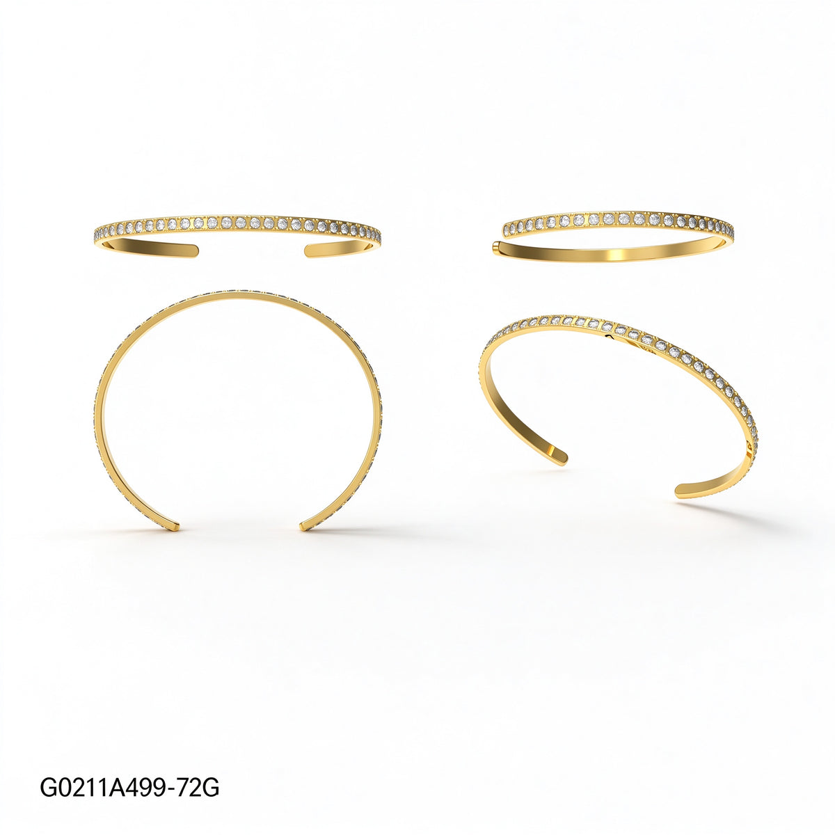 Brazalete Zirconia blanca Dorado