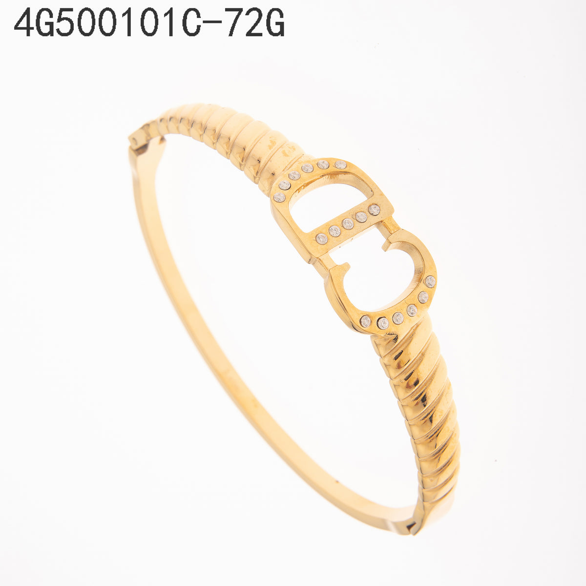 Brazalete Zirconia blanca Dorado