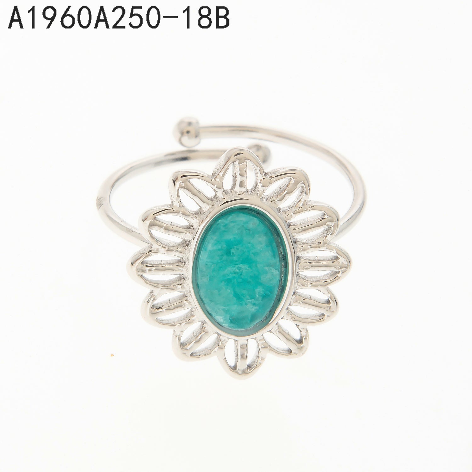Anillo de piedra blanca Oro Grueso 14K