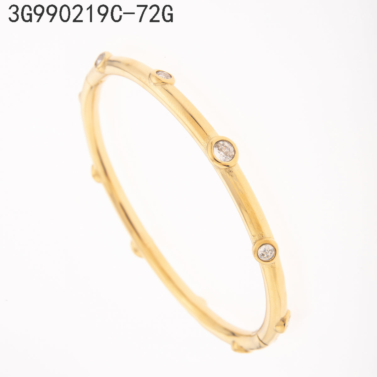 Brazalete Zirconia blanca Dorado