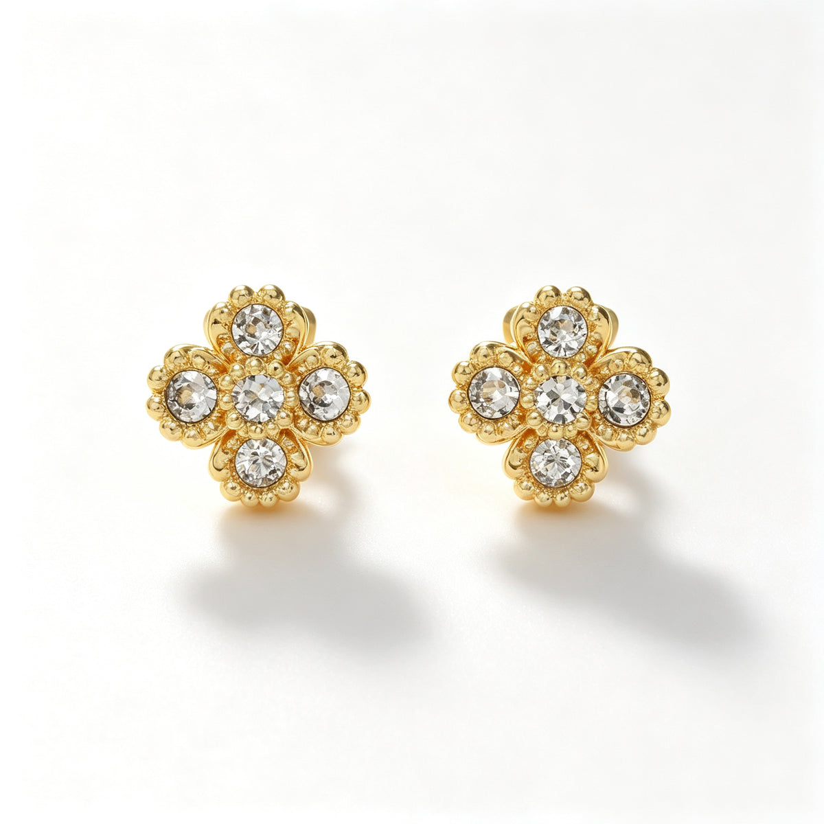 Pendientes Zirconia blanca Dorado
