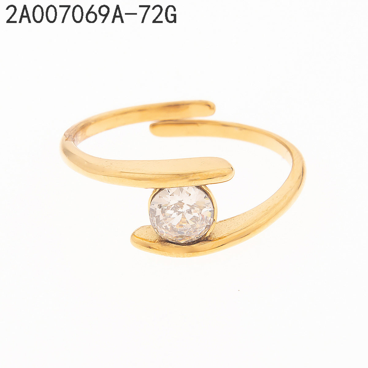 Anillo Zirconia blanca Dorado