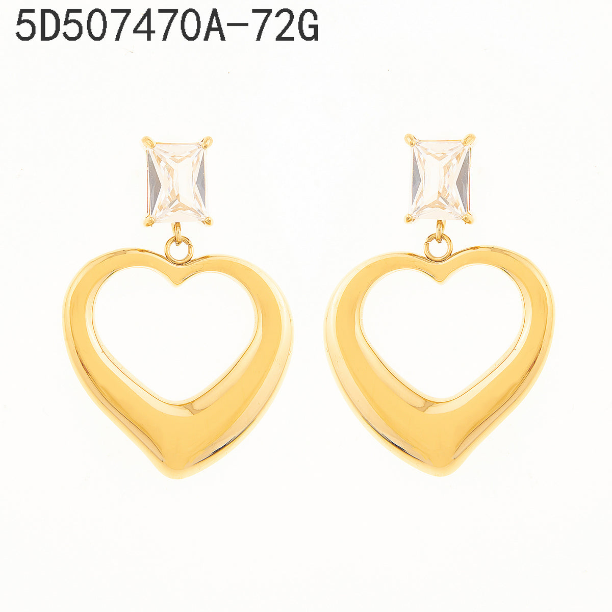 Pendientes Zirconia blanca Dorado