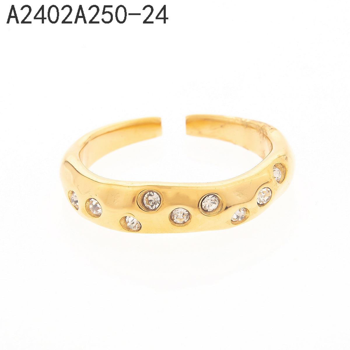Anillo Zirconia blanca Dorado