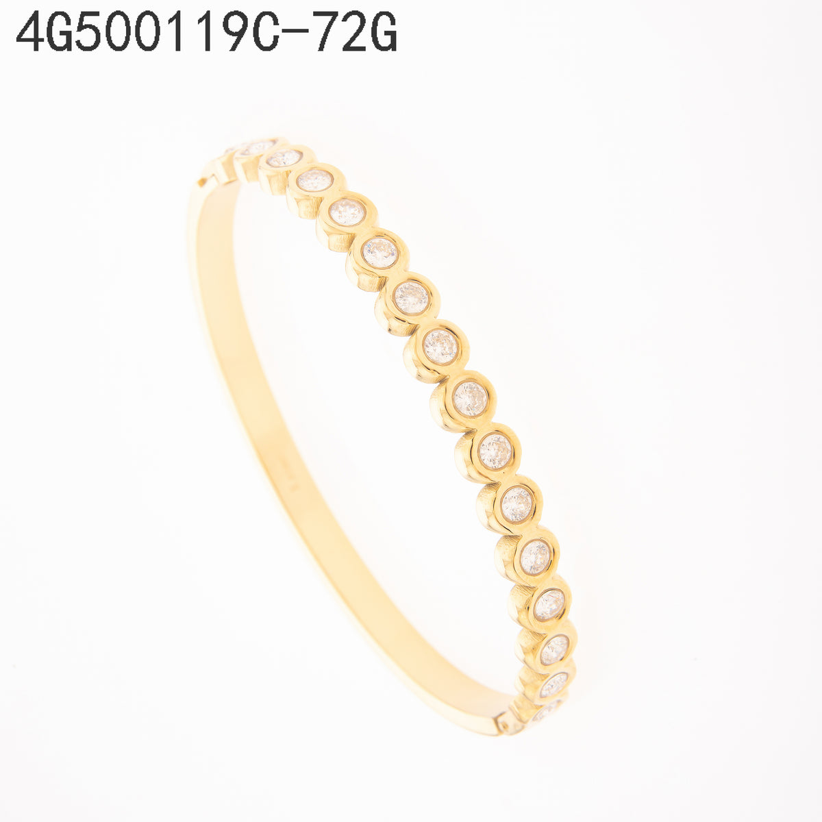 Brazalete Zirconia blanca Dorado