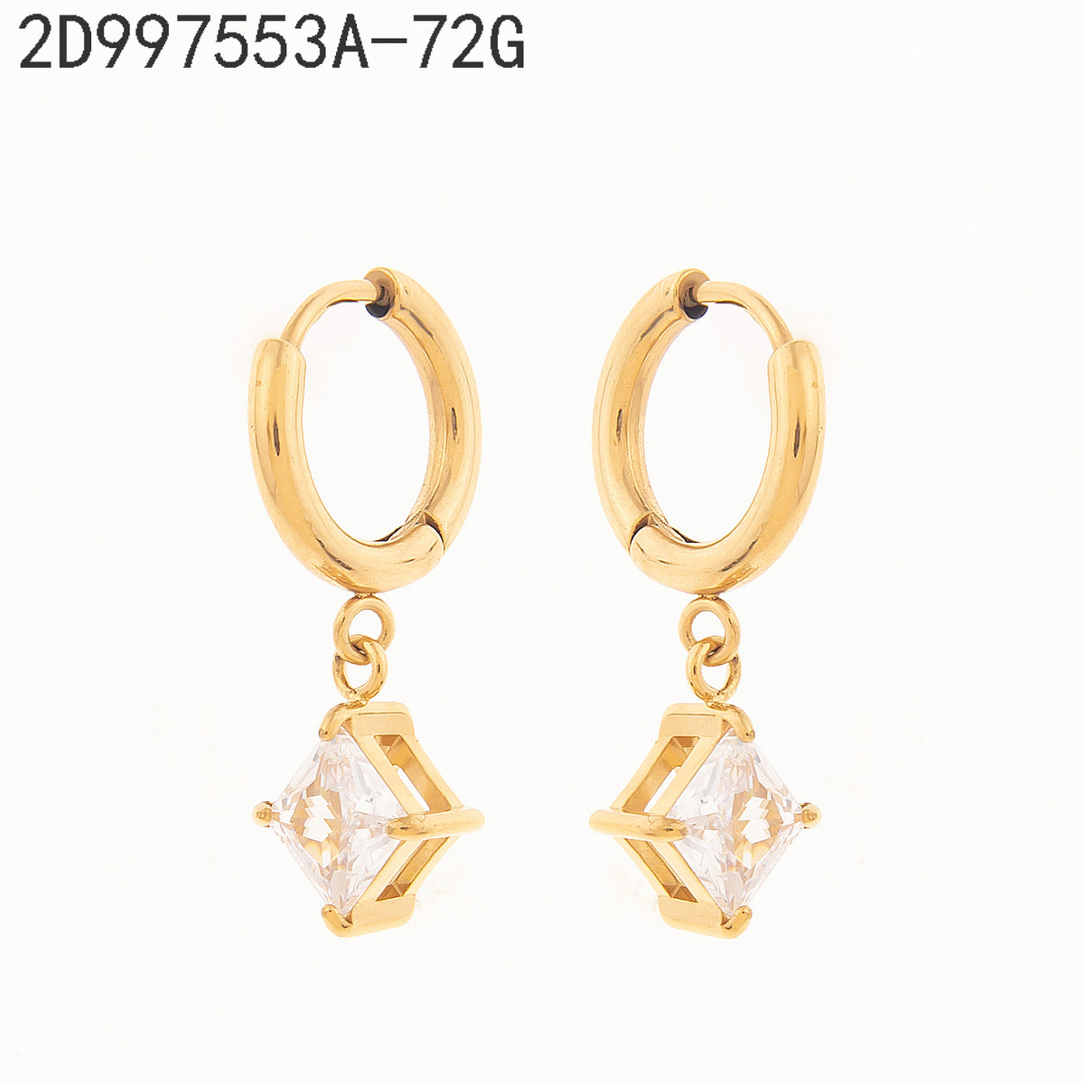 Pendientes Zirconia blanca Dorado