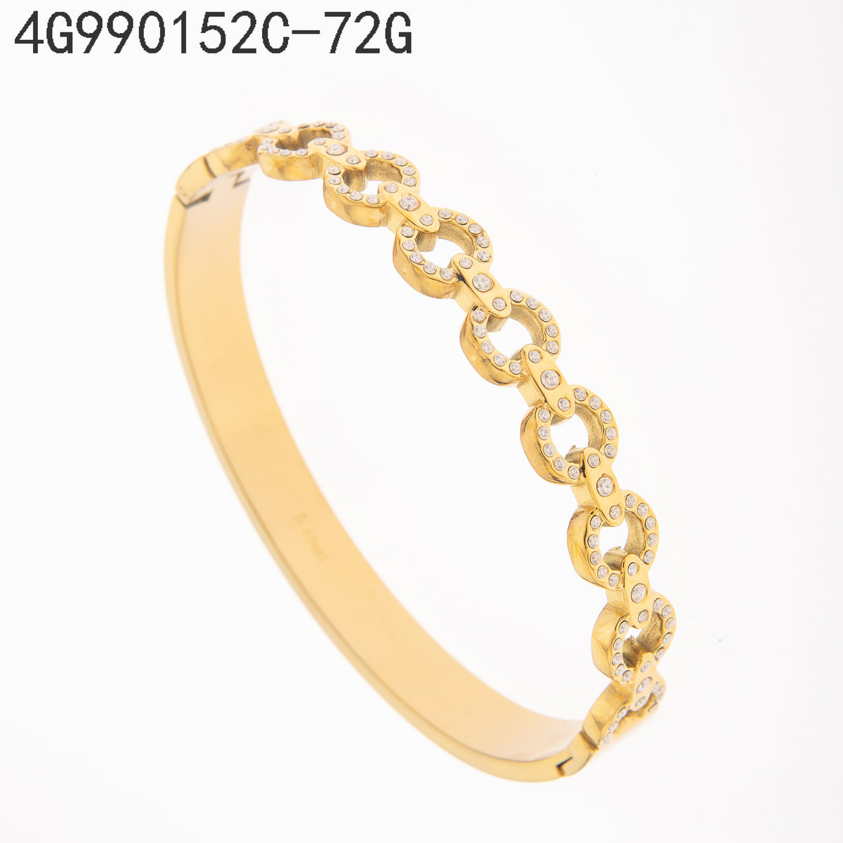 Brazalete Zirconia blanca Dorado