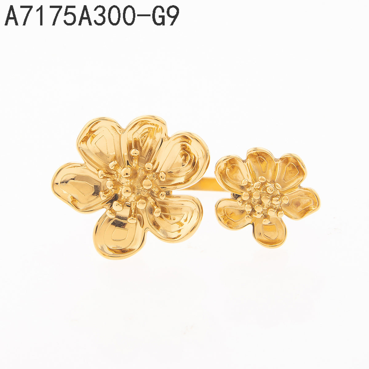 Anillo  Dorado Flores y plantas