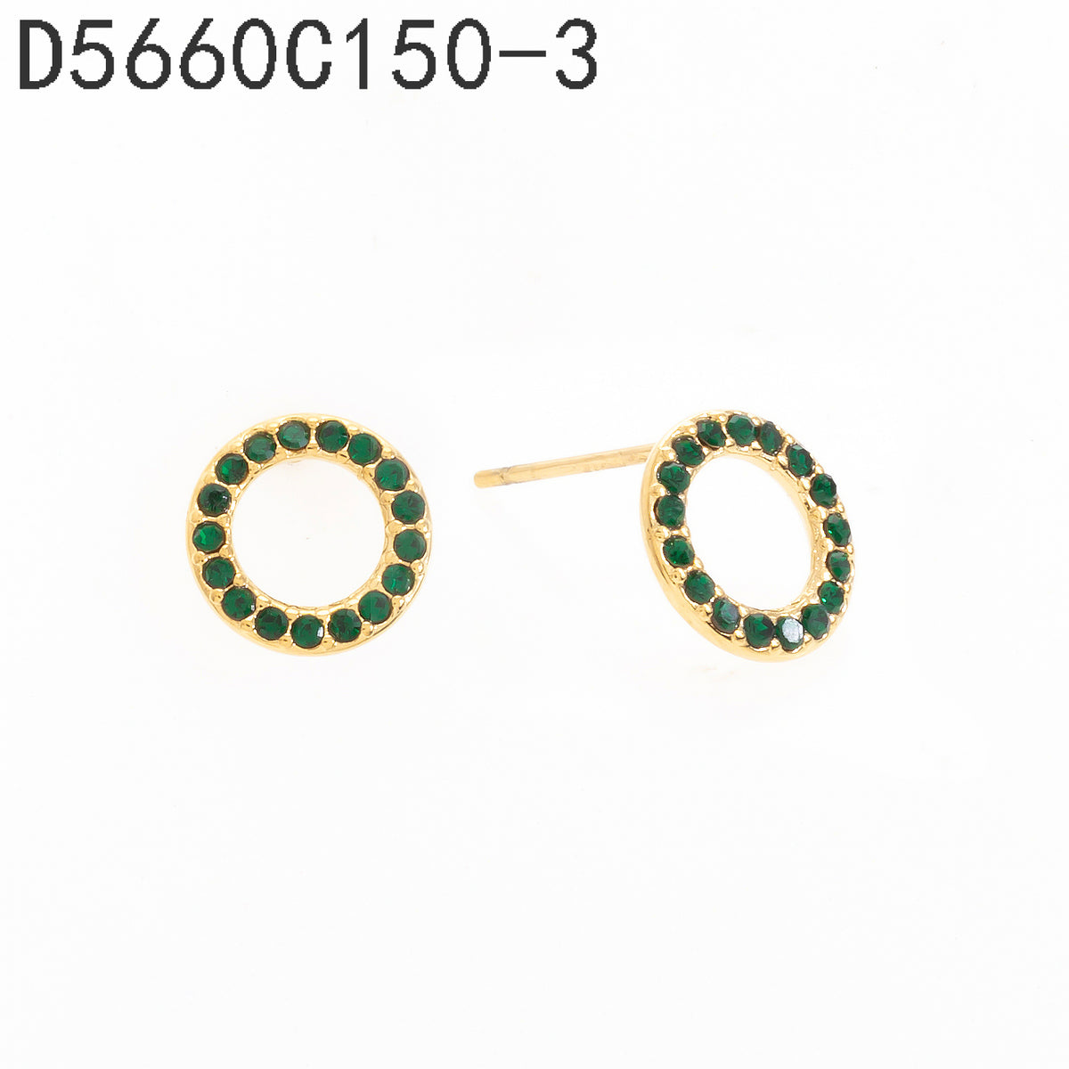 Broqueles Zirconia blanca Dorado