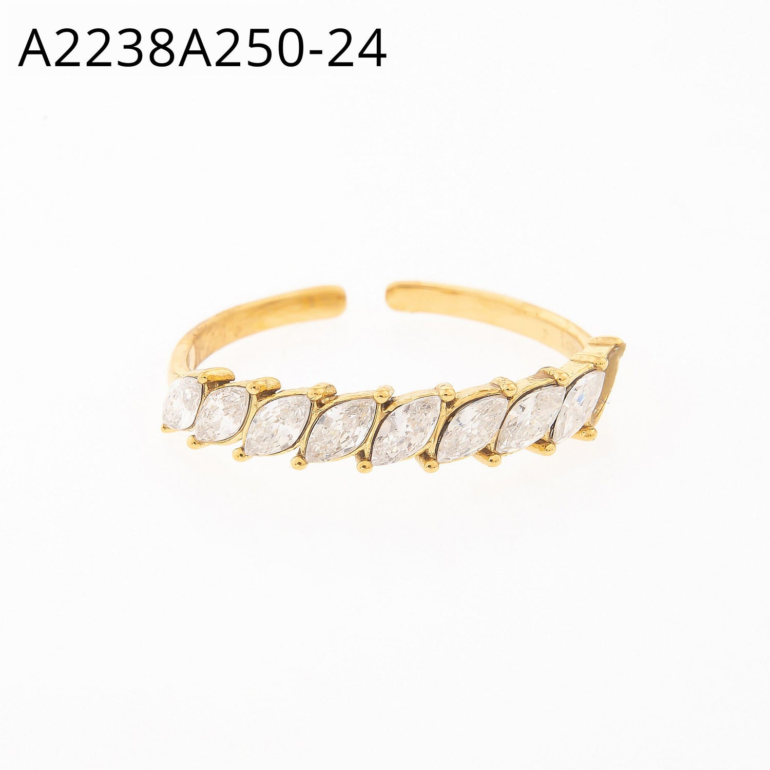 Anillo de circonita multicolor Oro Grueso 14K
