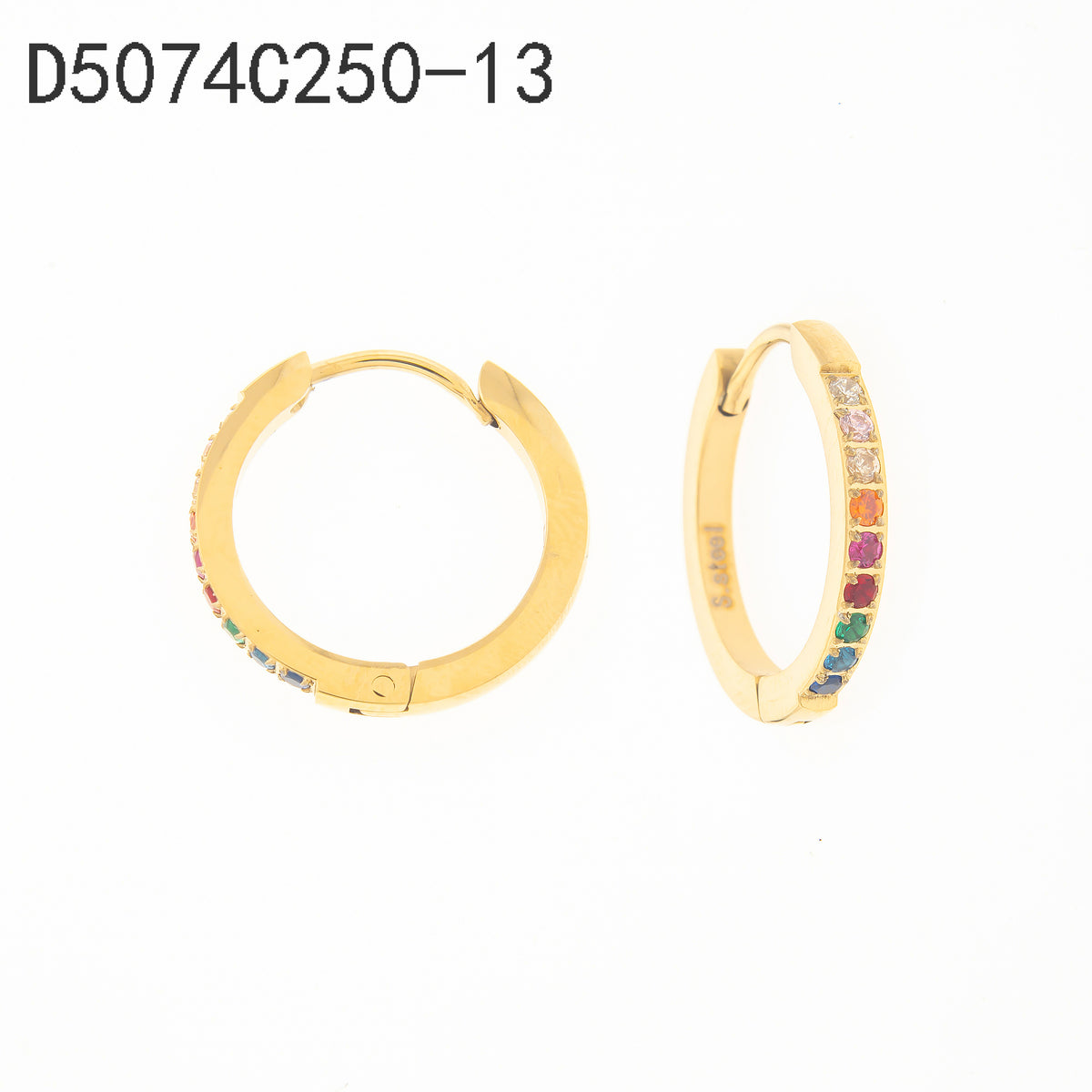 Pendientes Multicolor Dorado  18 Milimetros