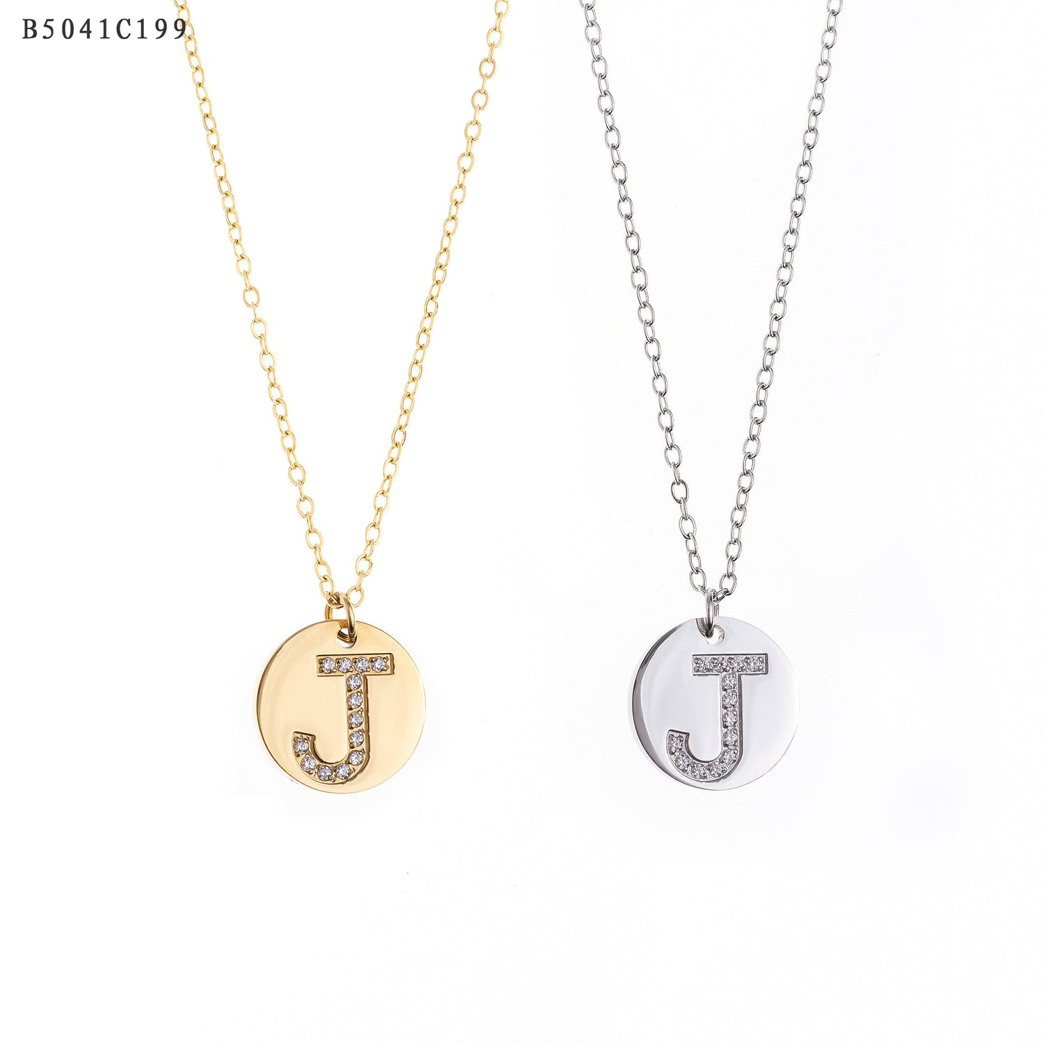 Collar con la letra J Oro Grueso 14K