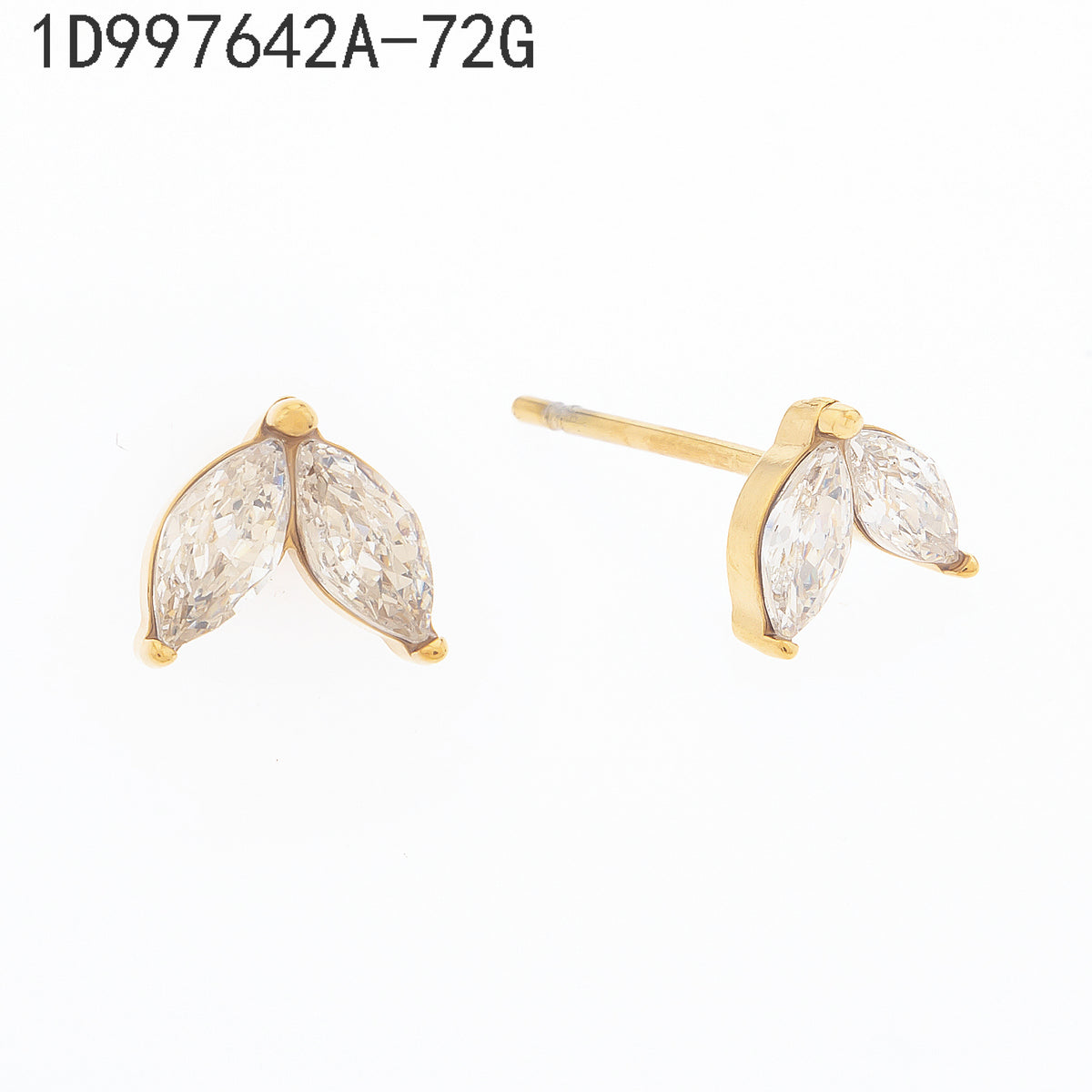 Pendientes Zirconia blanca Dorado