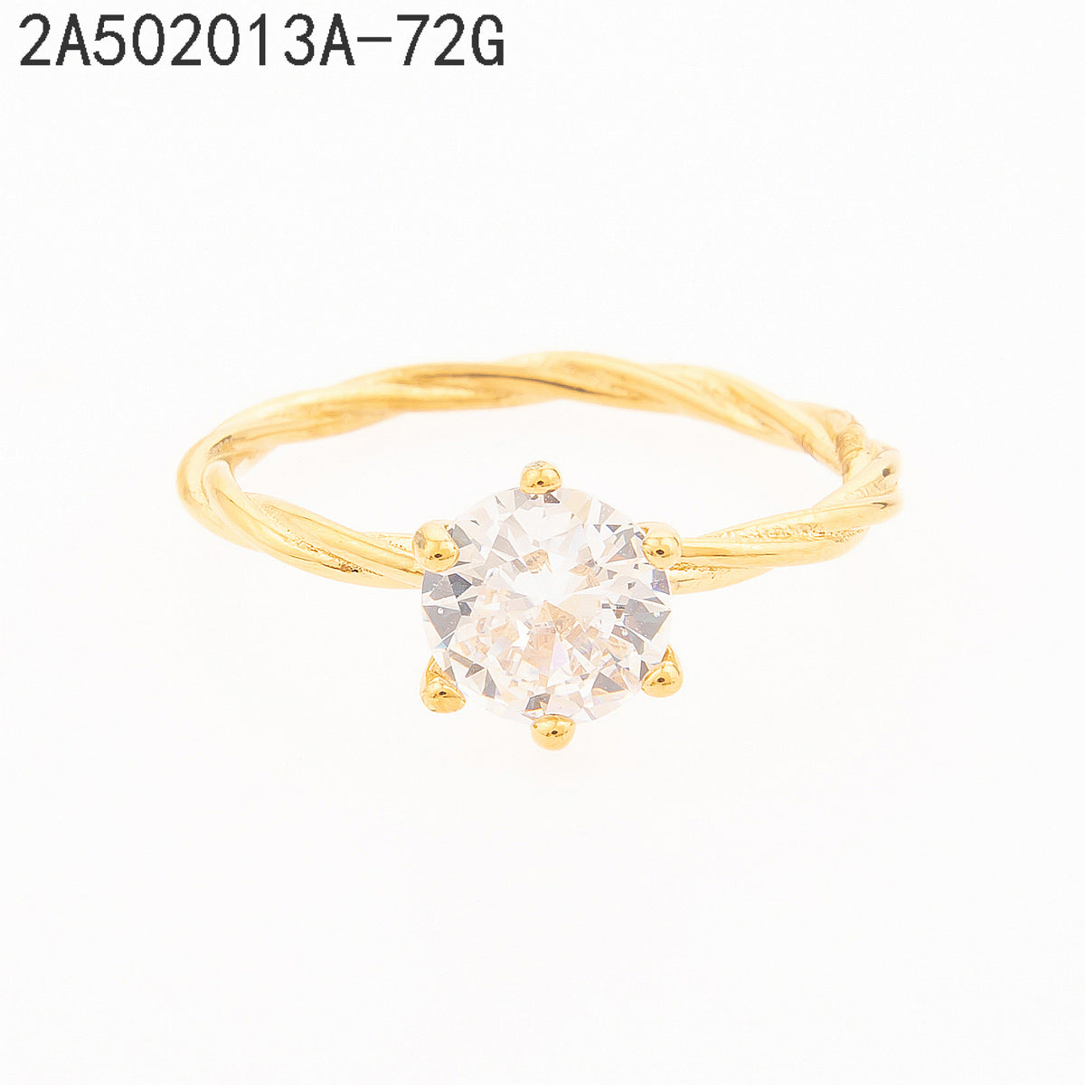 Anillo Zirconia blanca Dorado