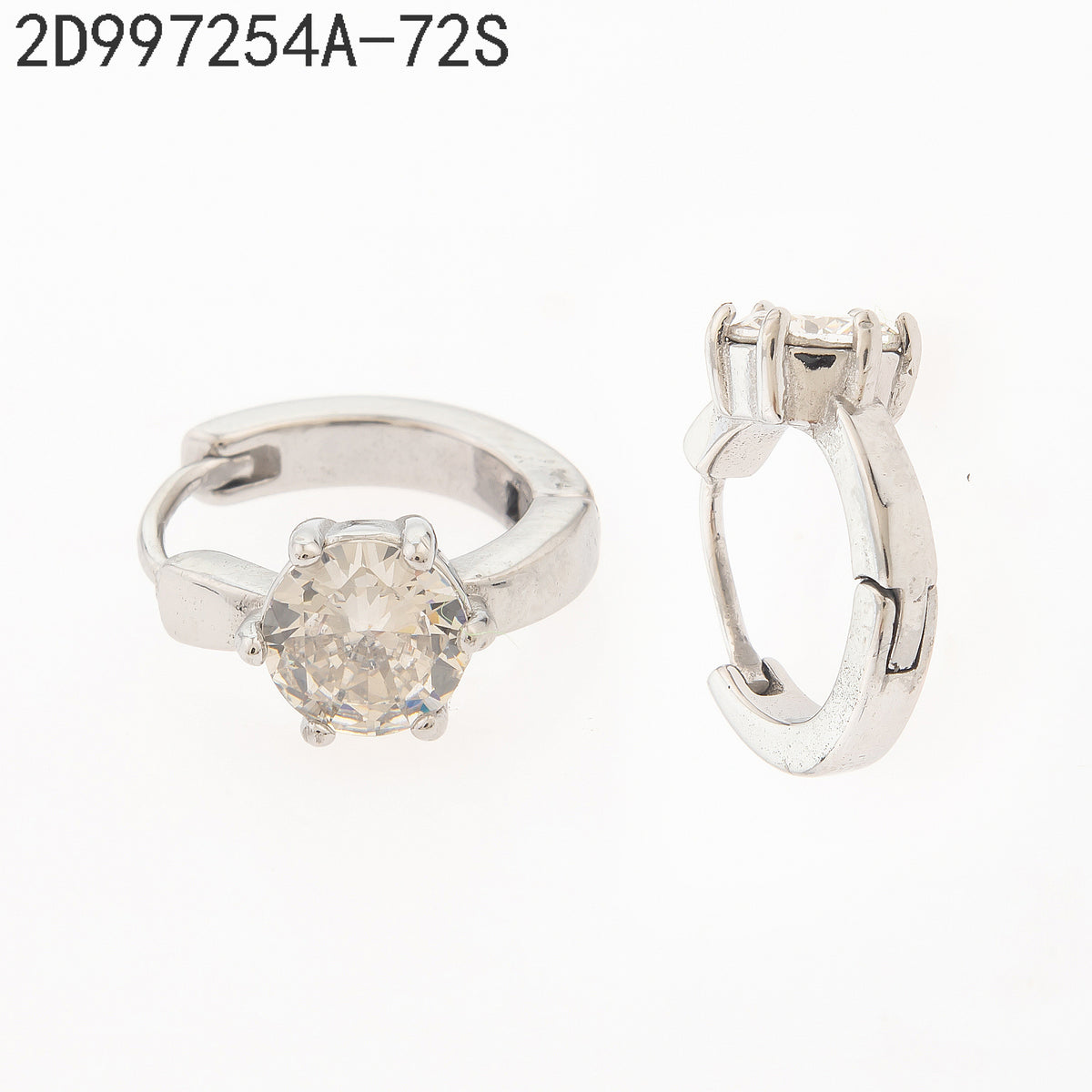 Pendientes Zirconia blanca Plateado