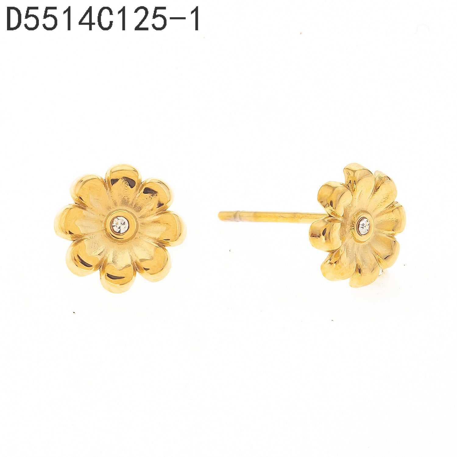 Pendientes con cierre de circonita Oro Grueso 14K