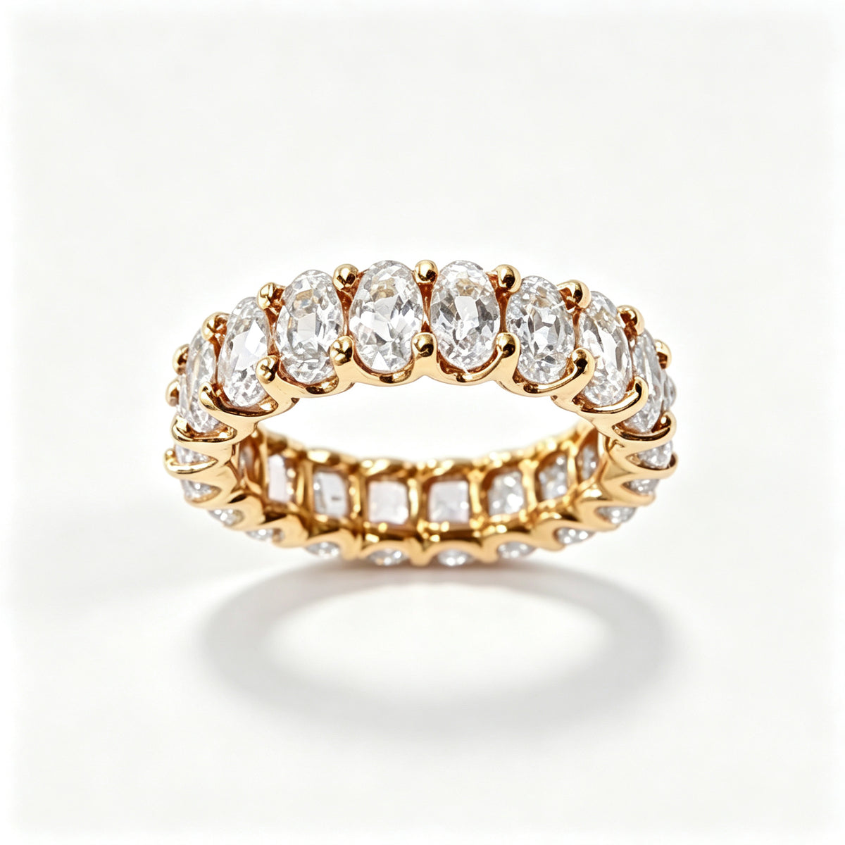 Anillo Zirconia blanca Dorado