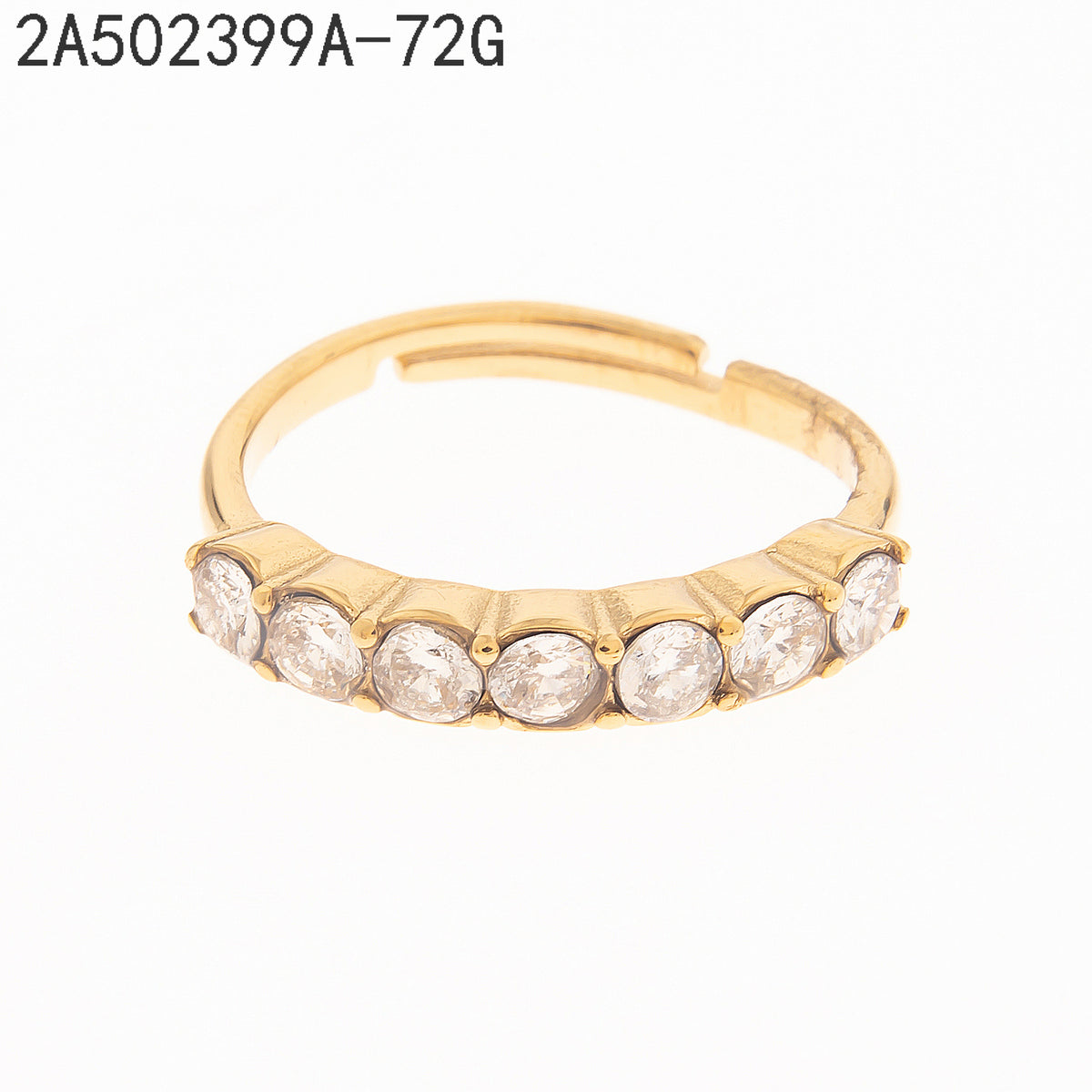 Anillo Zirconia blanca Dorado
